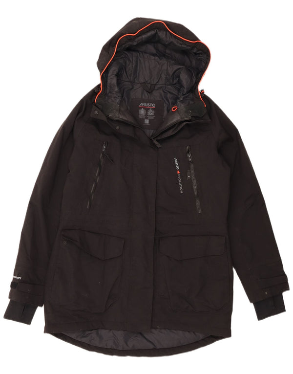 Musto Womens Hooded Parka Jacket UK 12 Medium Black Polyamide