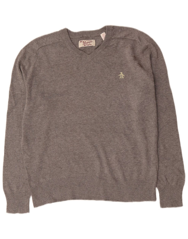 Ανδρικό πουλόβερ Penguin V-Neck Jumper Large Grey