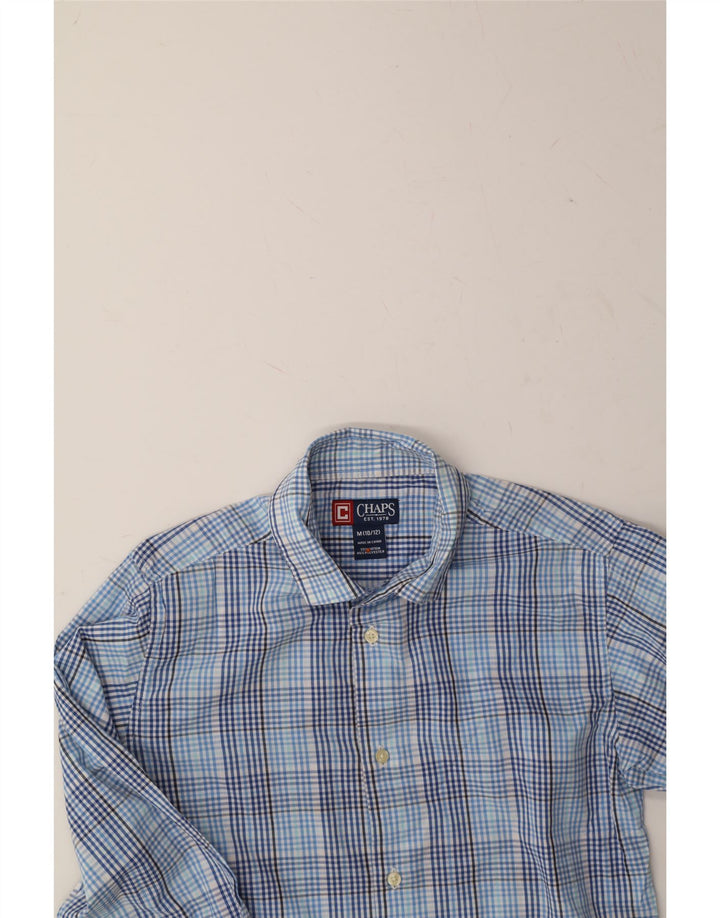 CHAPS Boys Shirt 10-11 Years Medium Blue Check Cotton Vintage Chaps and Second-Hand Chaps from Messina Hembry 