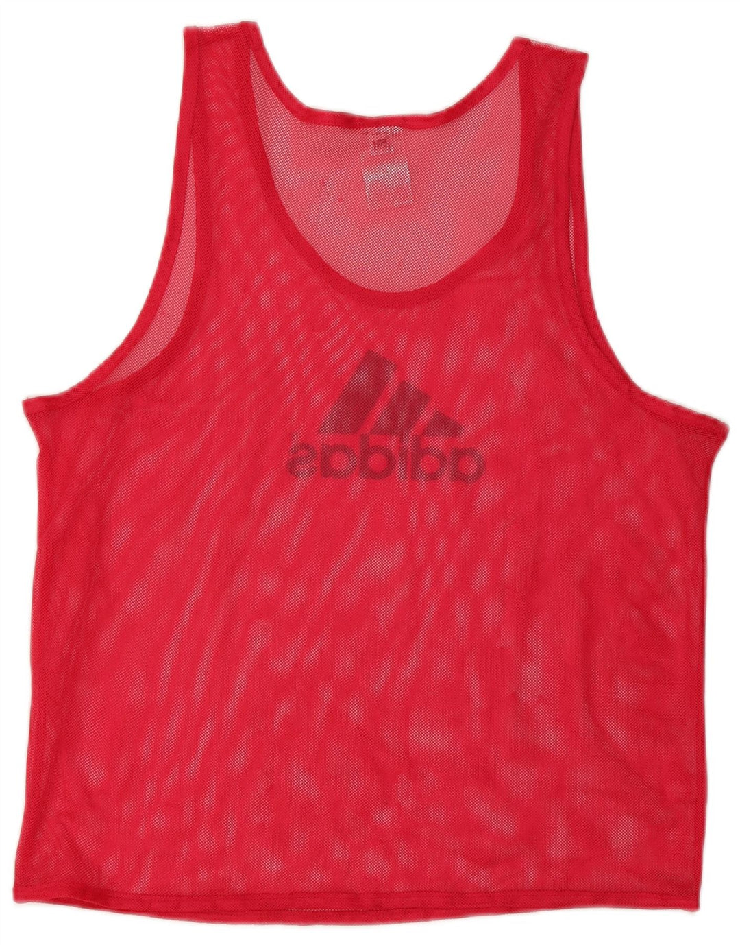 ADIDAS Womens See Through Graphic Vest Top UK 14 Medium Red Polyester