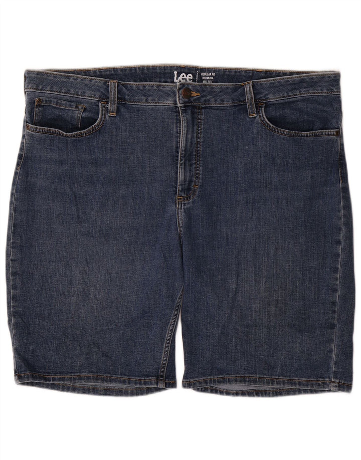 LEE Womens Mid Rise Regular Fit Denim Bermuda Shorts W44 3XL Blue