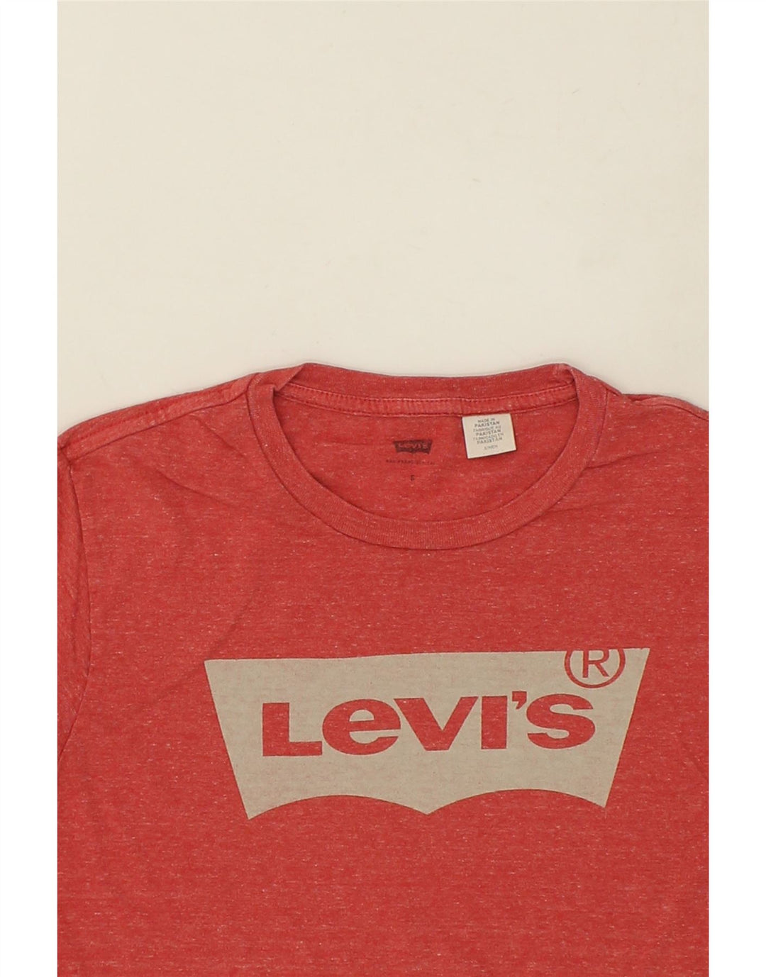 LEVI'S Mens Graphic T-Shirt Top Small Red Flecked Vintage Levi's and Second-Hand Levi's from Messina Hembry 