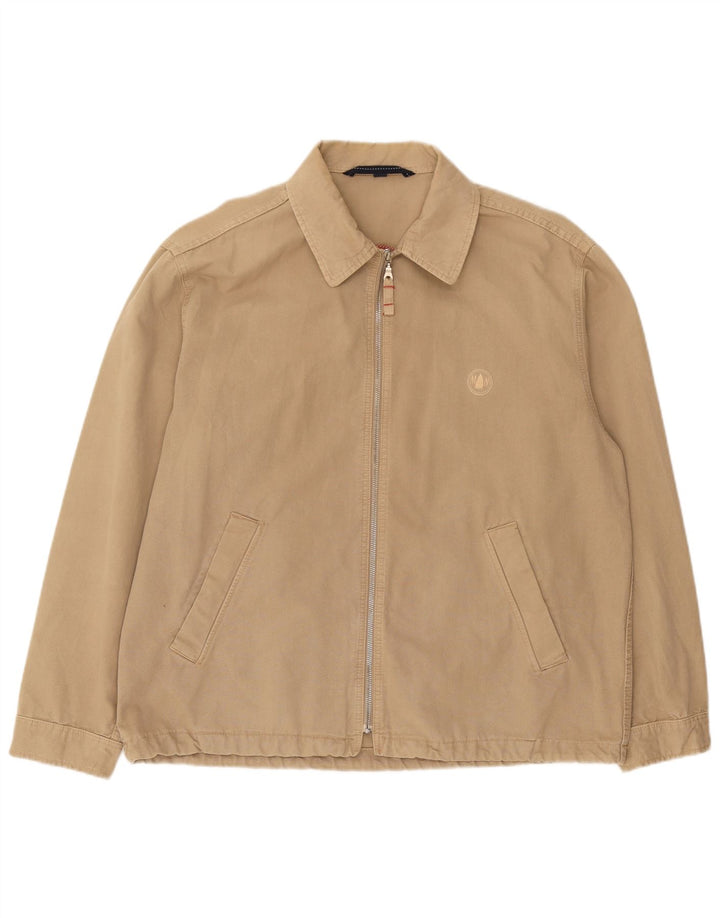 Murphy & Nye Mens Bomber Jacket UK 42 XL Beige Cotton