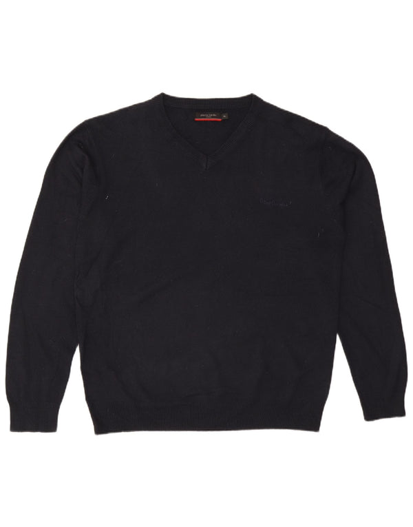 Pierre Cardin Jersey con Cuello en V para Hombre XL Acrílico Azul Marino