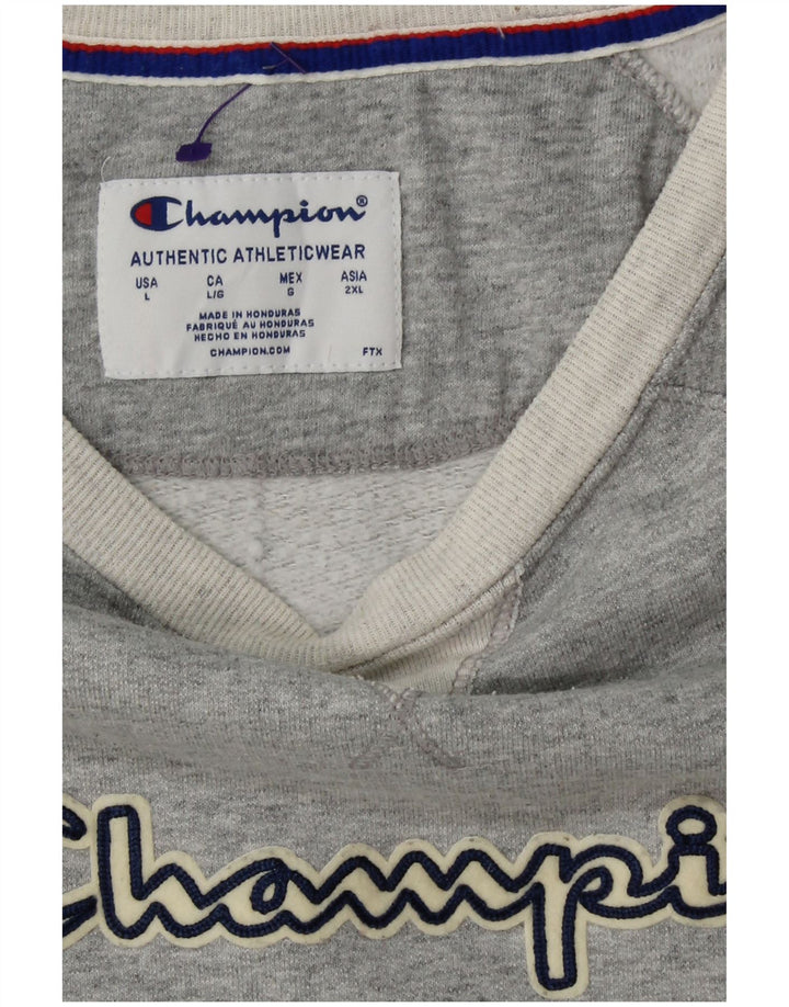 CHAMPION Womens Graphic Sweatshirt Jumper UK 16 Large Grey
