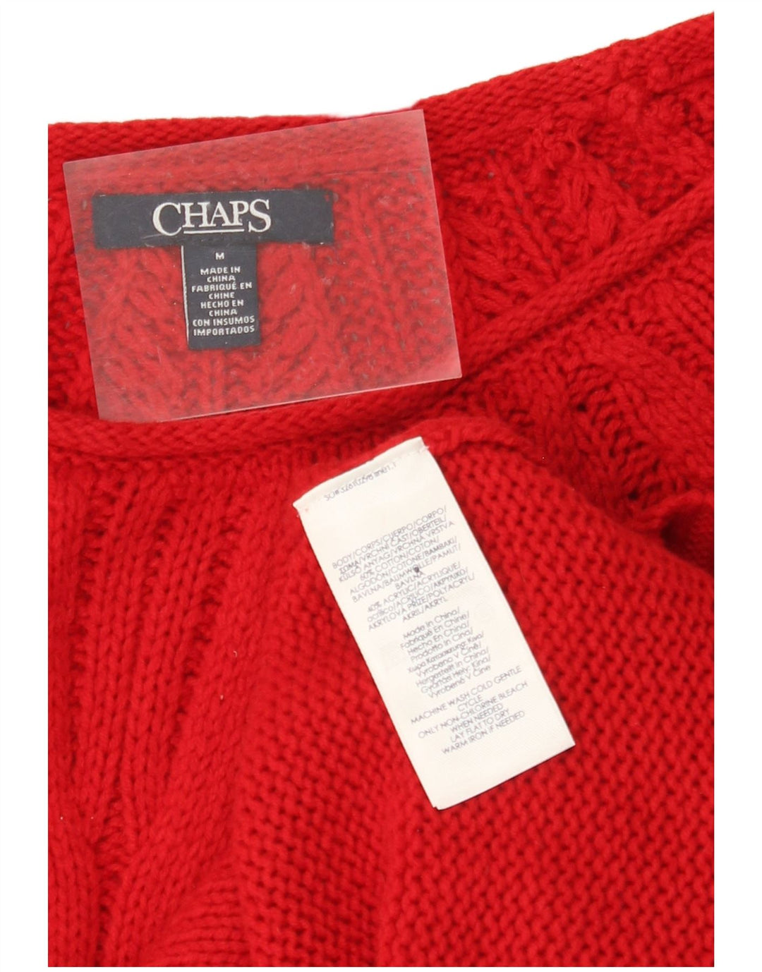CHAPS Dame Boat Neck Sweater UK 14 Medium Rød Bomuld