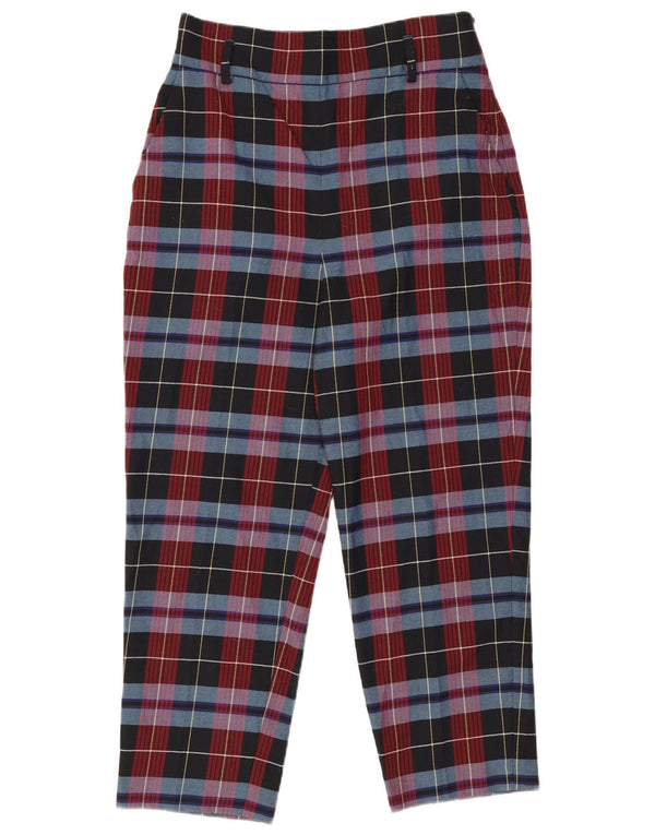 Zara Γυναικείο κωνικό κομμένο παντελόνι Large W30 L25 Red Check Polyester