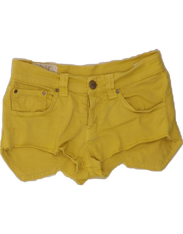 DONDUP Womens Denim Hot Pants W28 Medium Yellow Cotton