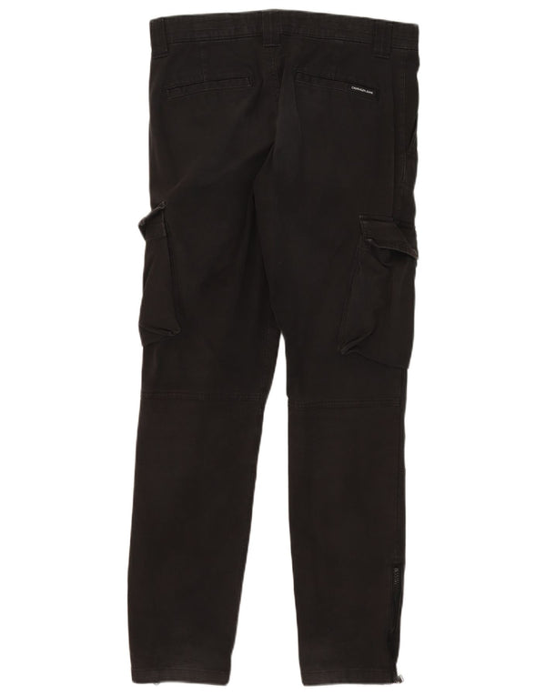 Pantaloni cargo slim grafici da uomo Calvin Klein W30 L30 cotone nero