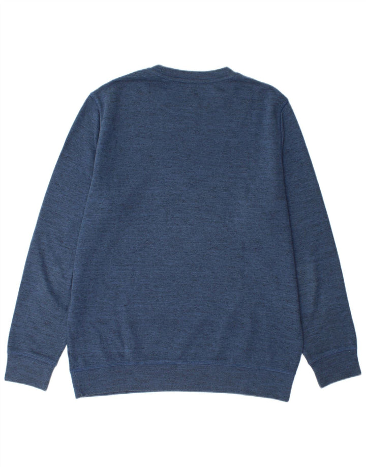Reebok Mens Graphic Sweatshirt Jumper Large Navy Blue Flecked Cotton
