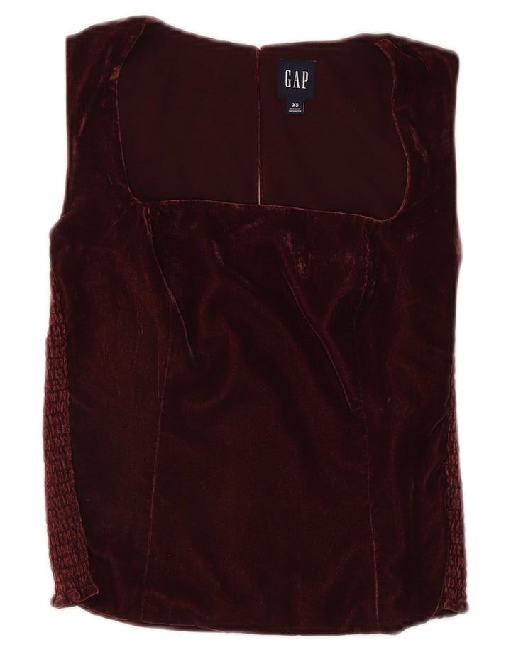 Gap Womens Crop Vest Top UK 6 XS Burgundy Polyester