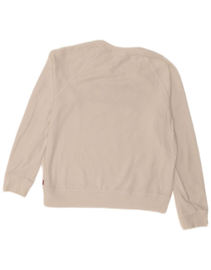 Moletom feminino Levi's com estampa oversized, Reino Unido 10, pequeno, branco