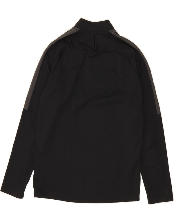 NIKE Mens Dri Fit Zip Neck Pullover Tracksuit Top Small Black Polyester