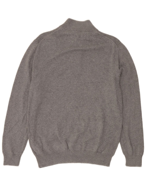 Crew Clothing Ανδρικό πουλόβερ με φερμουάρ, μεγάλο γκρι βαμβακερό