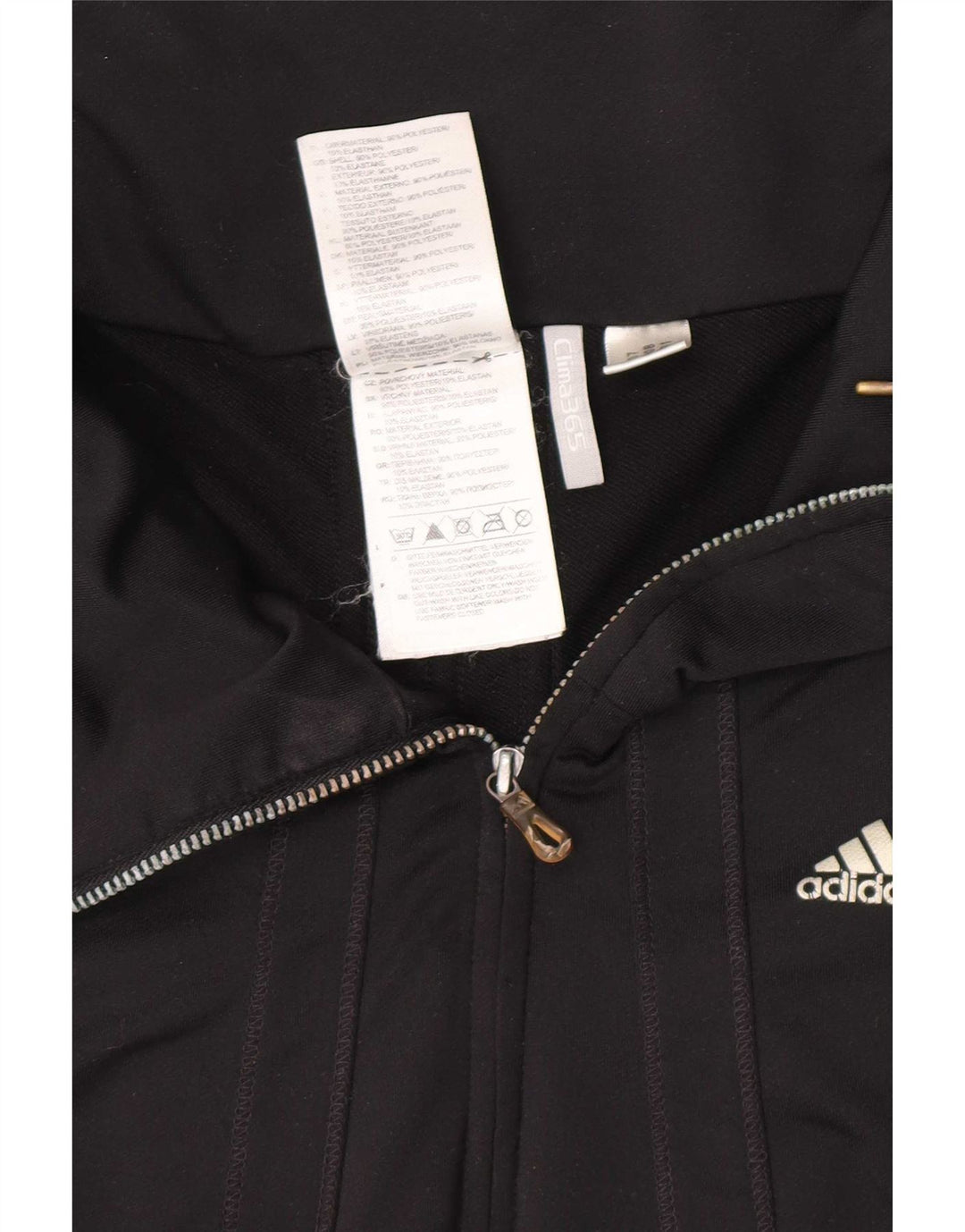 Adidas Womens Clima 365 Tracksuit Top Jacket UK 14 Medium Black Polyester