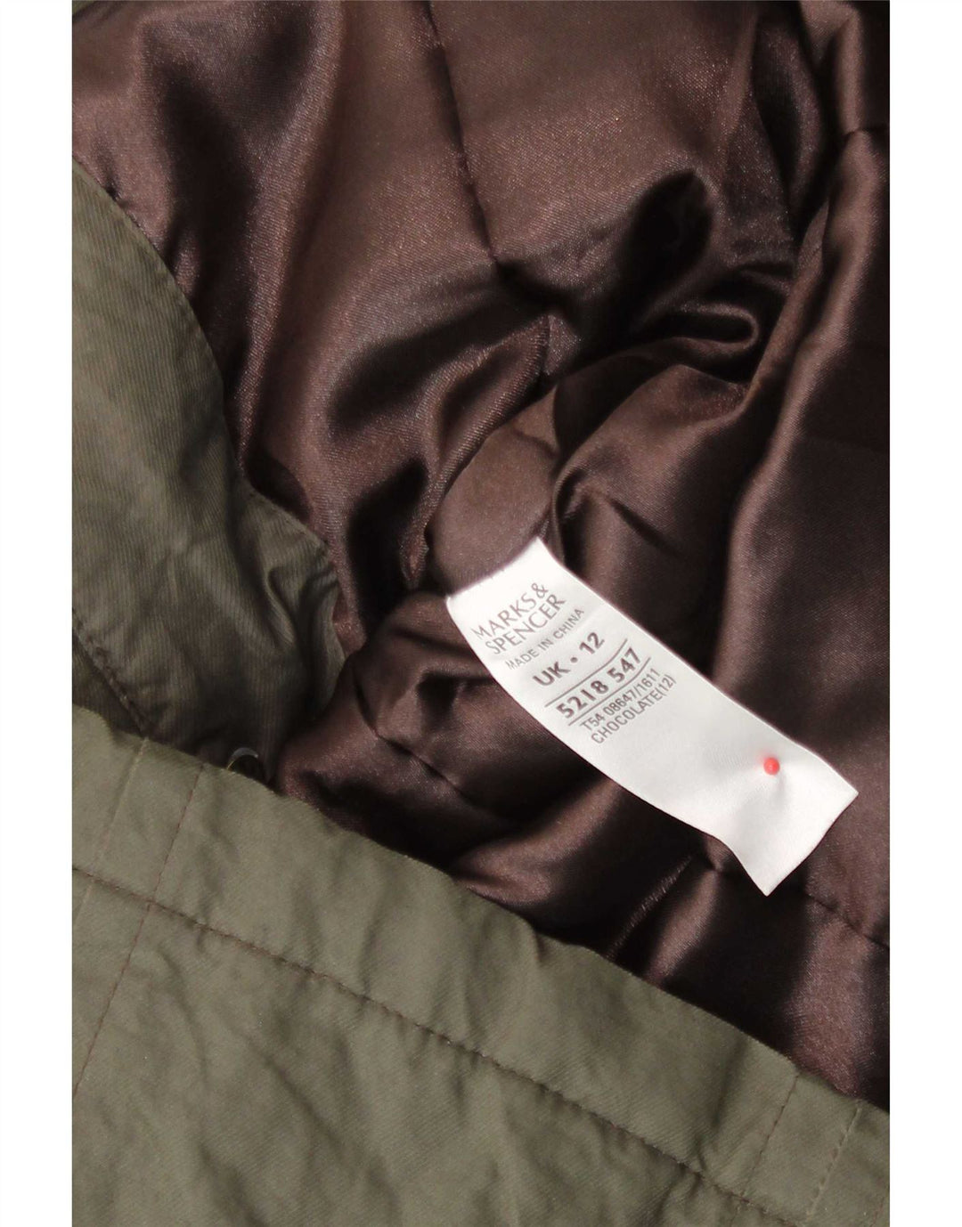 Marks & Spencer Damen-Parka mit Kapuze, UK 12, mittlere Khaki-Baumwolle