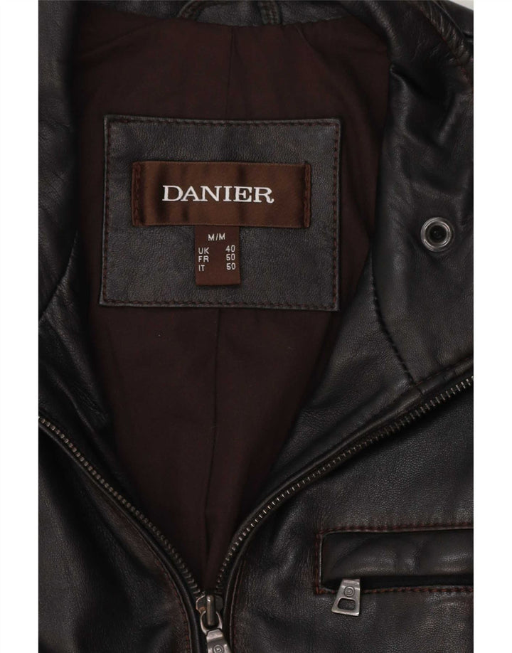 Danier Veste en cuir pour homme UK 40 Large Noir