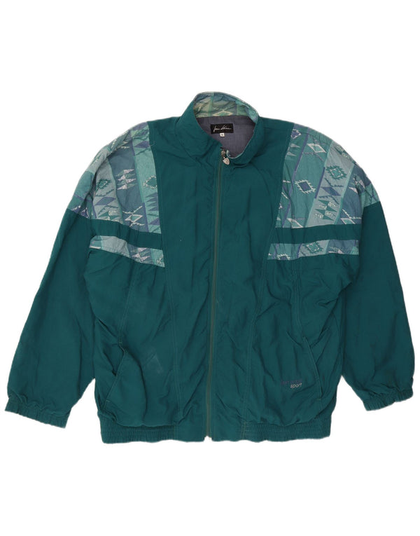 Jean Leduc Herre træningsdragt Topjakke XL Grøn Geometrisk Polyester