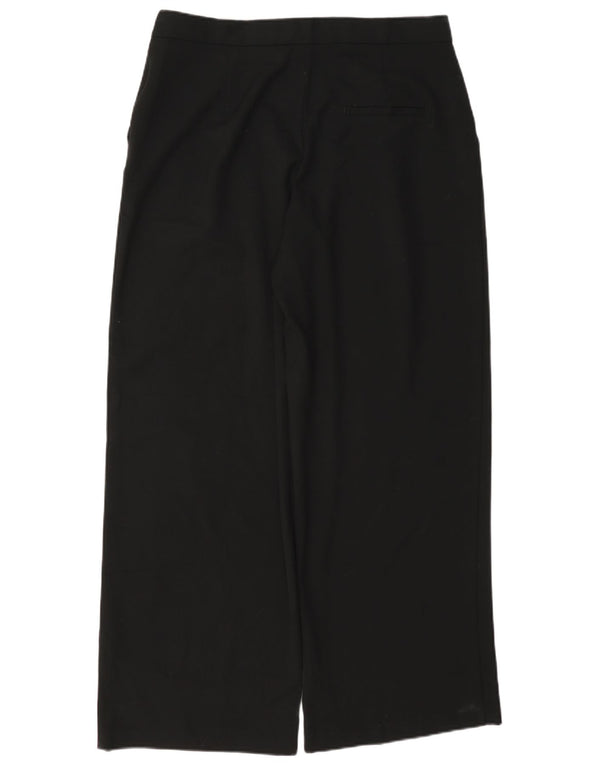Zara Womens High Waist Wide Leg Trousers Large W30 L30 Black
