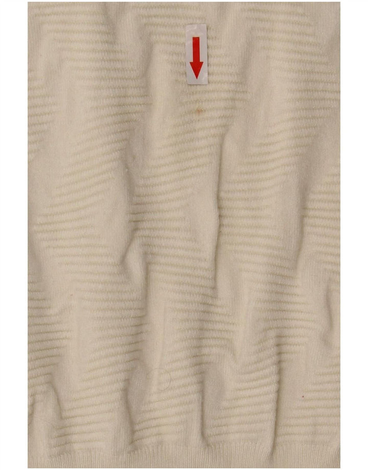 Marks & Spencer Womens Boat Neck Jumper Sweater UK 12 Medium Off White