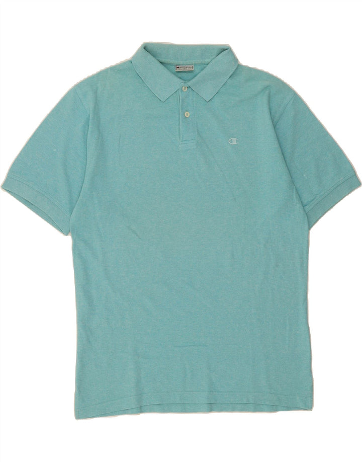 CHAMPION Mens Polo Shirt XL Blue Cotton Vintage Champion and Second-Hand Champion from Messina Hembry 