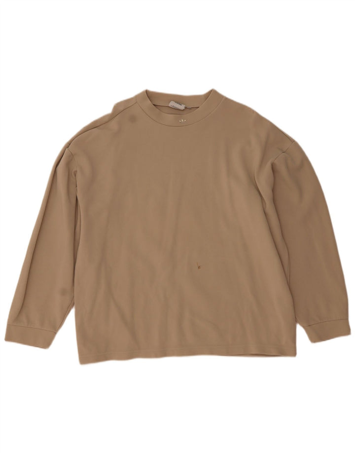 Adidas Mens Top Long Sleeve XL Beige Cotton