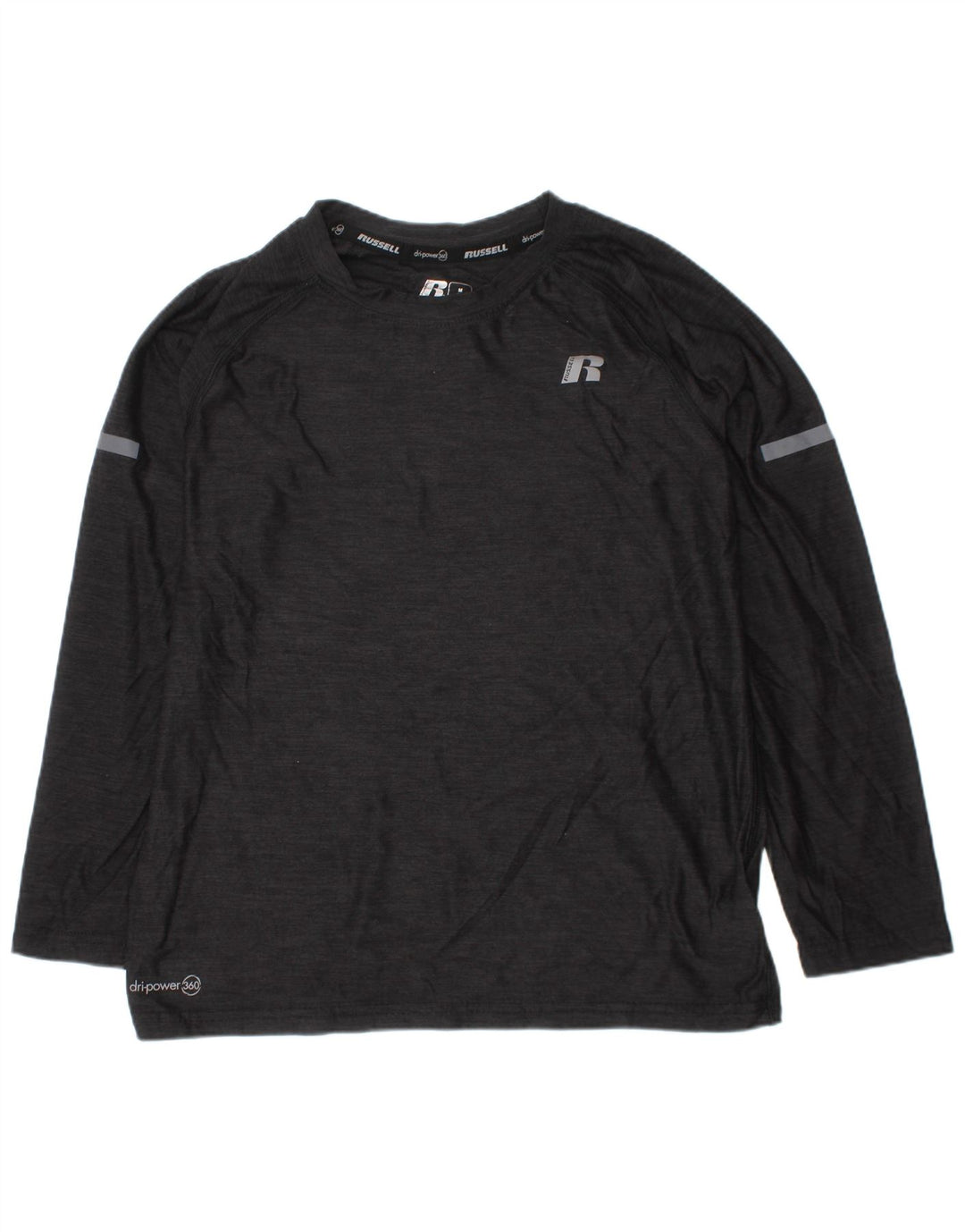 Russell Athletic Boys Dri-Power Top Langarm 7–8 Jahre Medium Schwarz