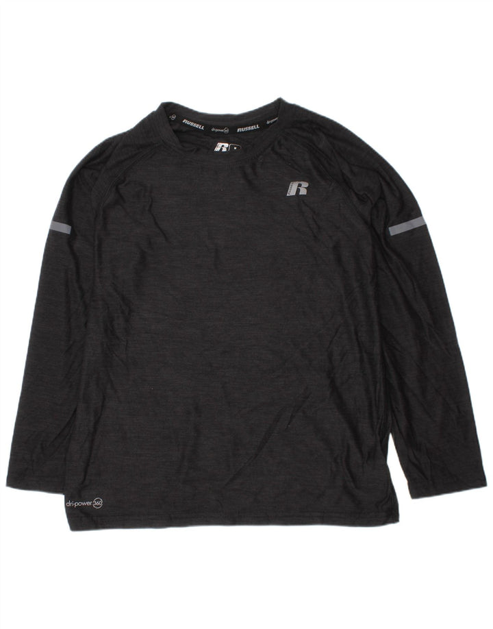 Russell Athletic Boys Dri-Power Top Langarm 7–8 Jahre Medium Schwarz