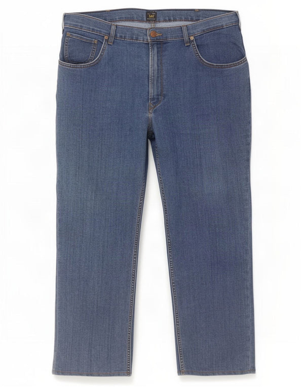 Lee Mens Brooklyn Straight Jeans W42 L28 Blå Bomuld