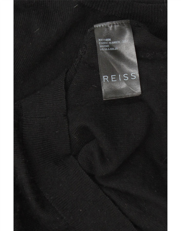Reiss Womens Boat Neck Jumper Sweater UK 14 Medium Black Wool