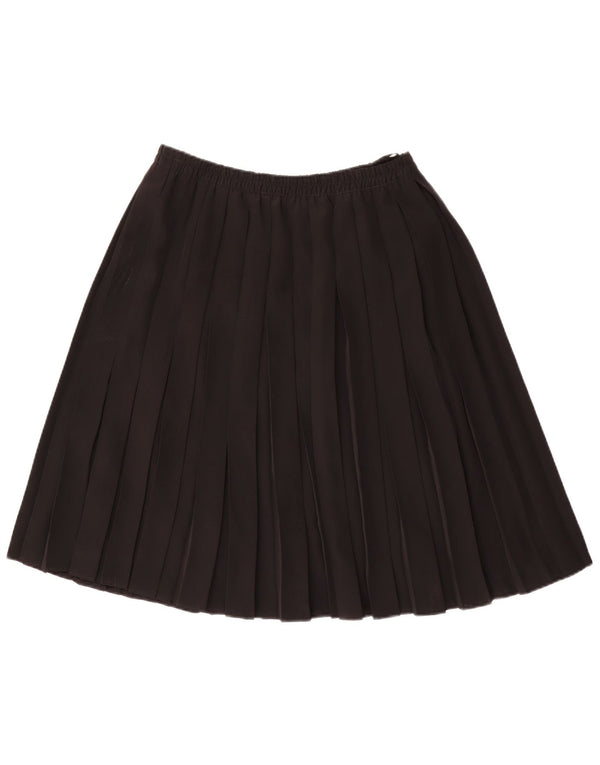 Vintage Womens Pleated Skirt EU 42 Large W34 Black Polyester