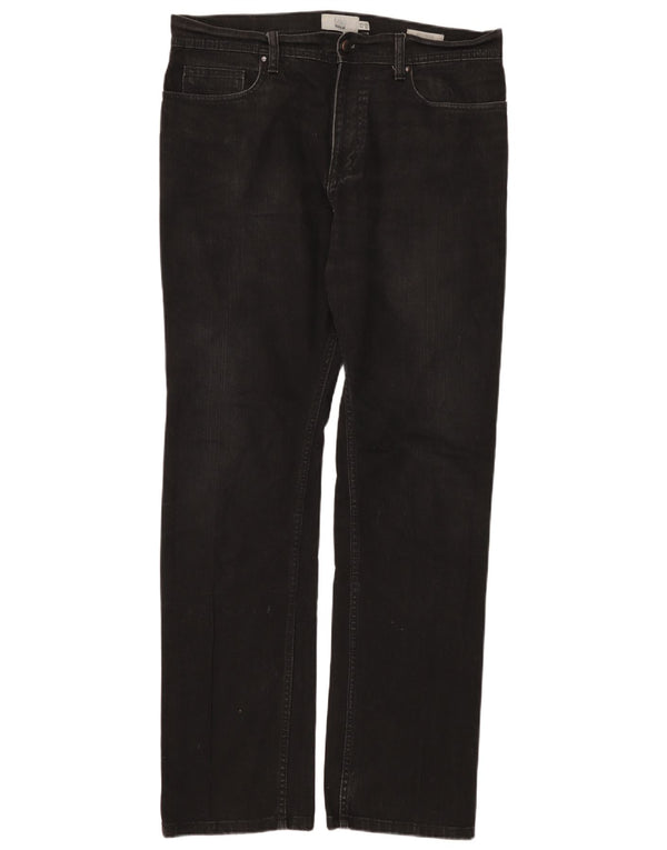 Jeans dritti regolari da uomo Marks & Spencer W34 L33 cotone nero