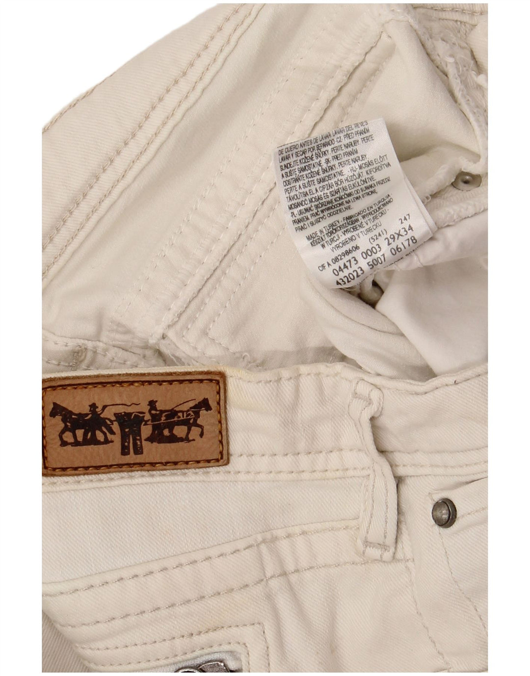 Levi's Womens Slim Jeans W29 L34 White Cotton
