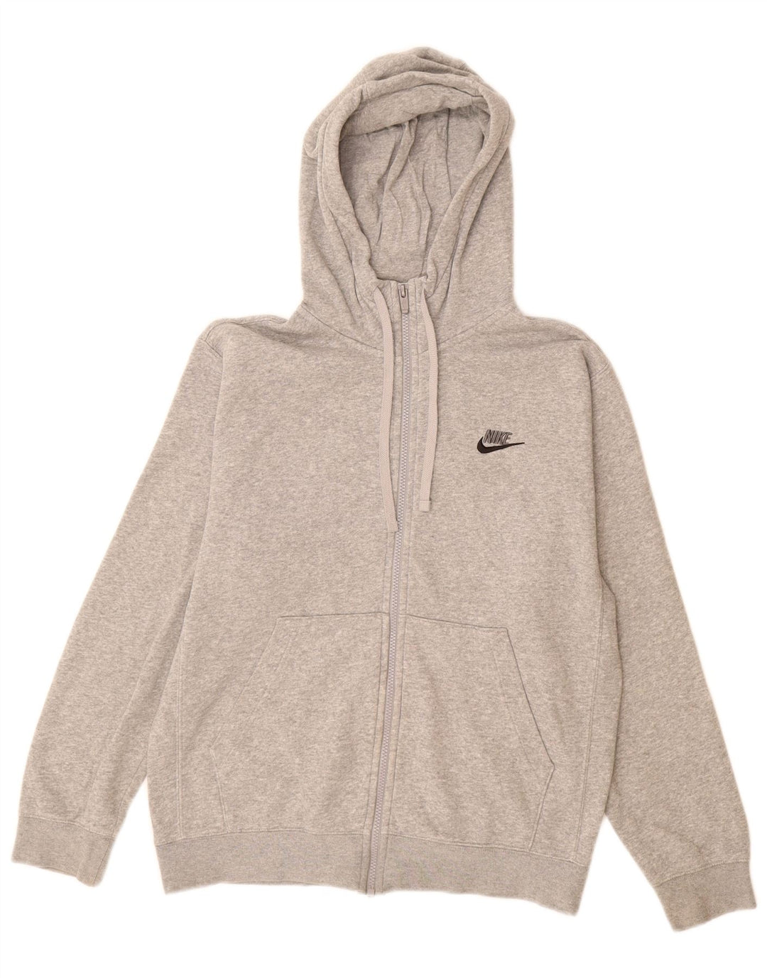 Nike Mens Zip Hoodie Sweater Small Grey Cotton