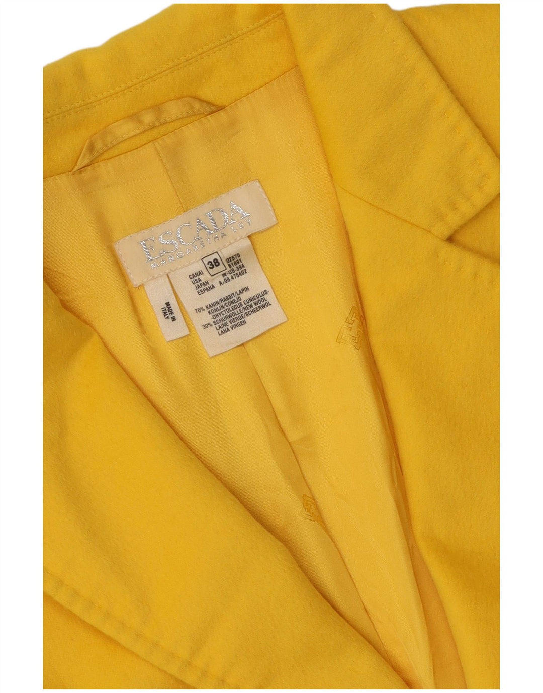 Escada Womens Margaretha Ley 2 Button Blazer Jacket EU 38 Medium Yellow