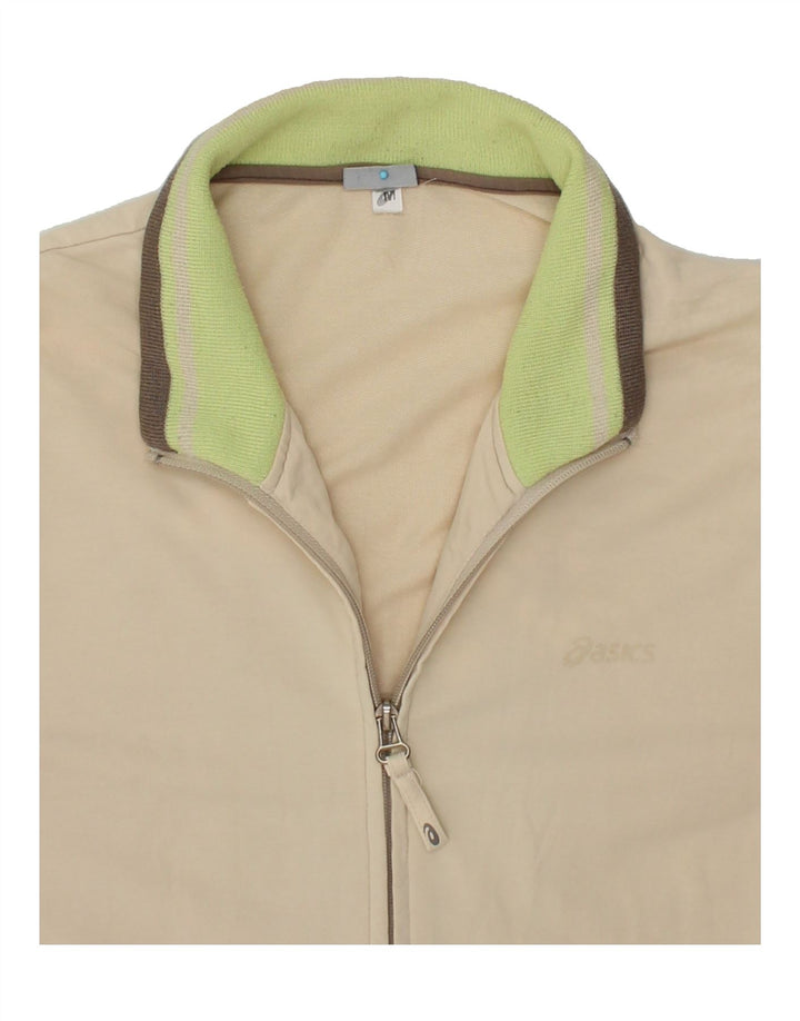 ASICS Womens Tracksuit Top Jacket UK 12 Medium Beige Cotton Vintage Asics and Second-Hand Asics from Messina Hembry 