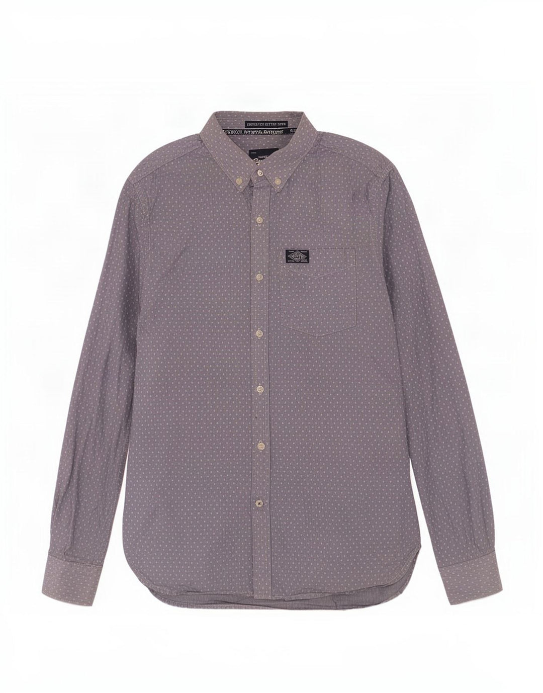Camisa masculina Superdry algodão geométrico azul médio