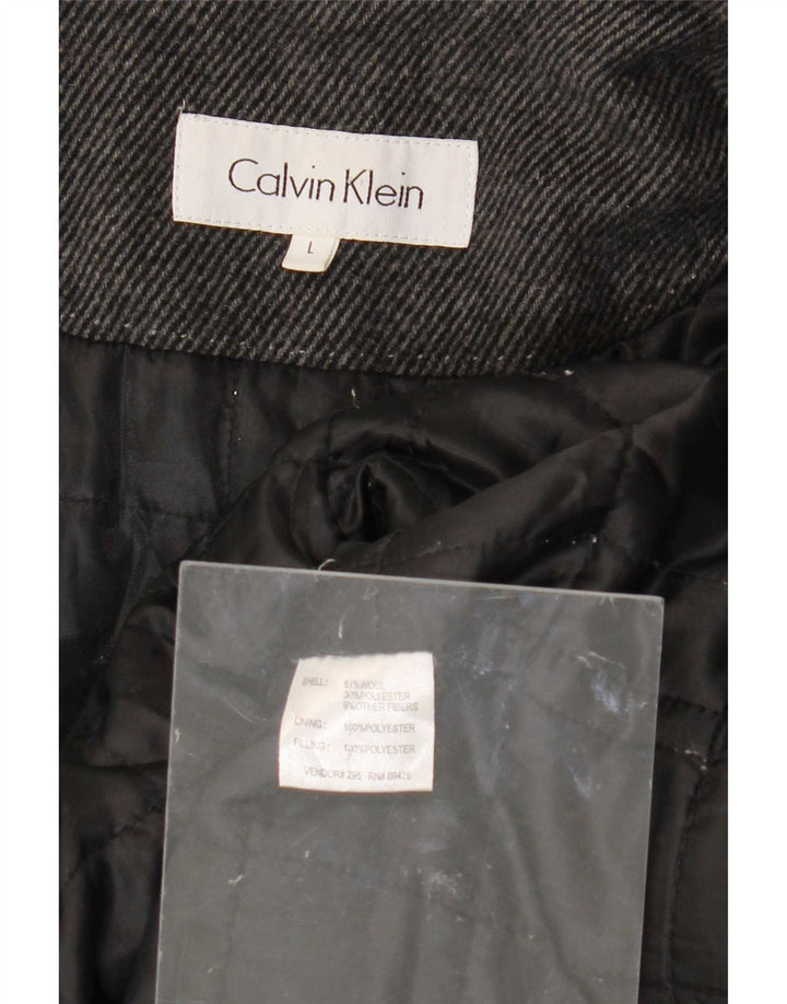 Giacca utility da uomo Calvin Klein UK 40 Large Grey Gessato Lana