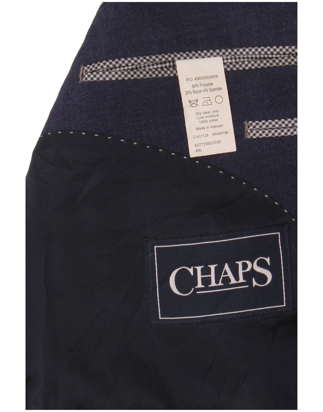CHAPS Mens 2 Button Blazer Jacket UK 46 3XL Navy Blue Polyester