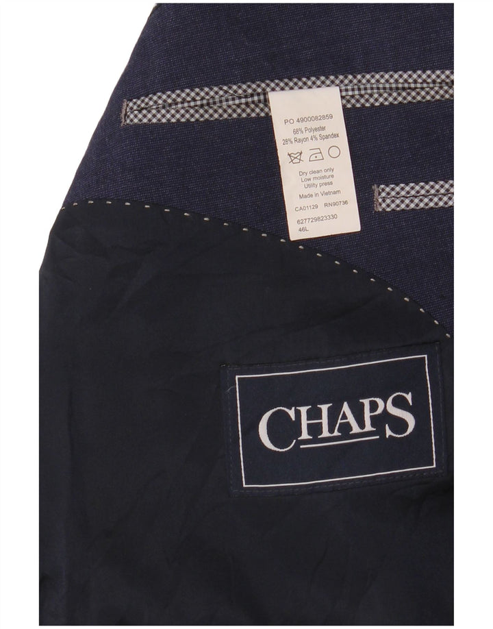 CHAPS Mens 2 Button Blazer Jacket UK 46 3XL Navy Blue Polyester