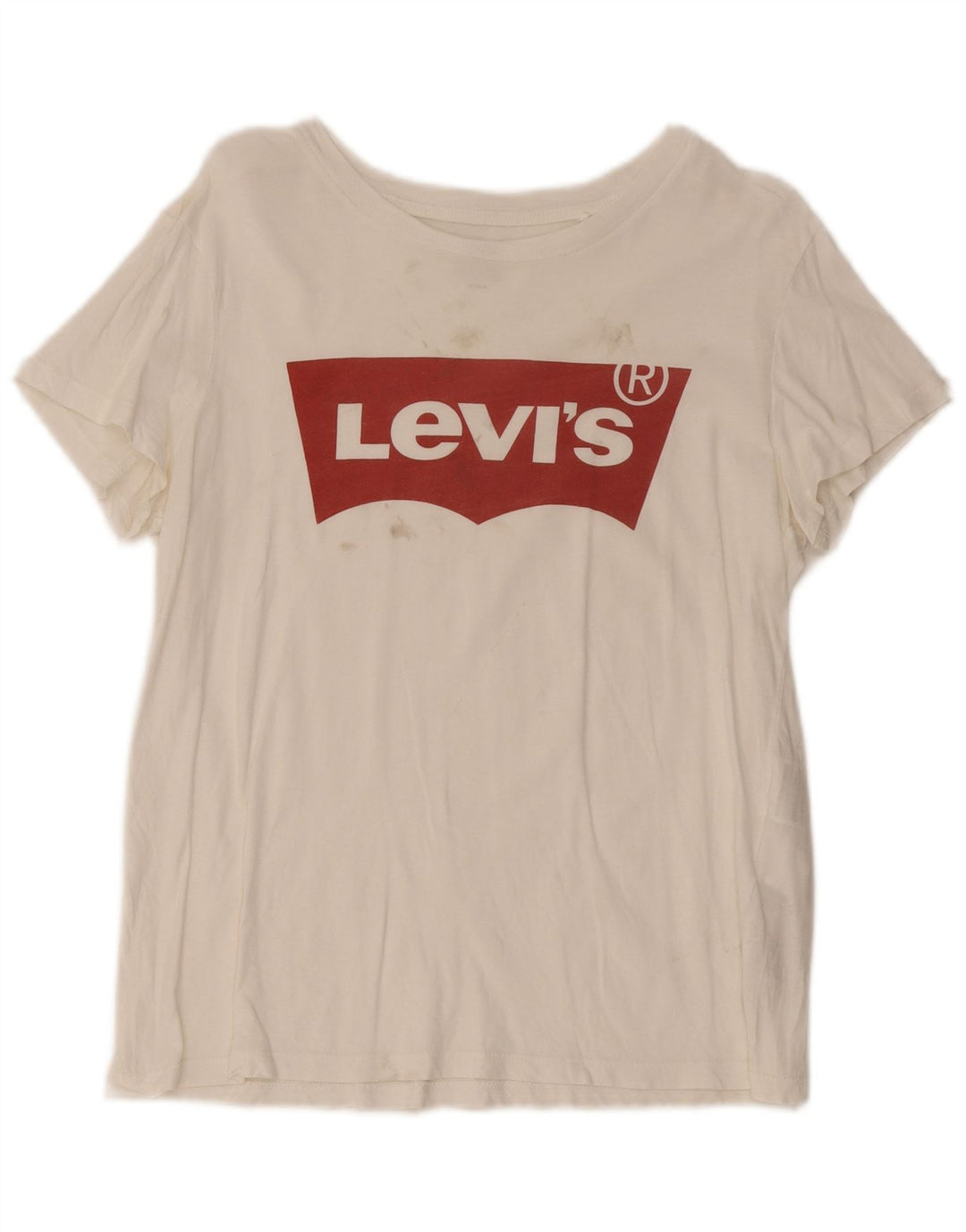 T-shirt grafica da donna Levi's Top UK 12 cotone bianco medio