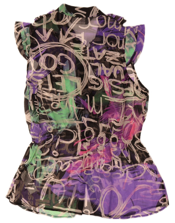 Desigual Femme Chemise Graphique Chemisier EU 44 XL Multicolore Polyester