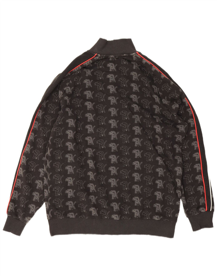 Puma Mens Graphic Tracksuit Top Jacket Large Black Cotton