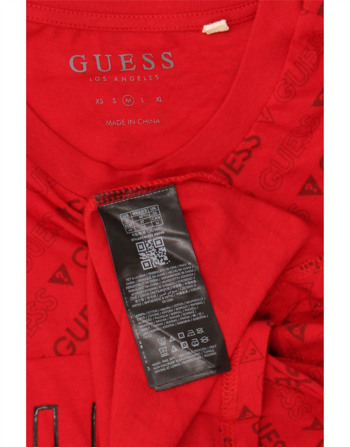 GUESS Herre grafisk T-shirt Top Medium Rød Bomuld