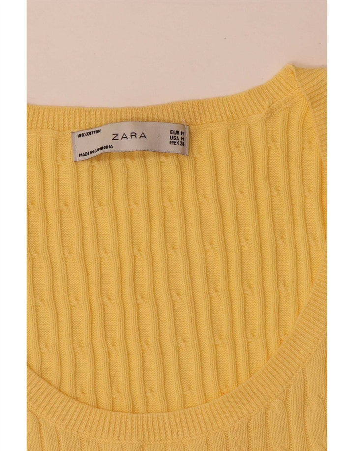 Zara Damen Weste Top UK 12 Mittelgelb