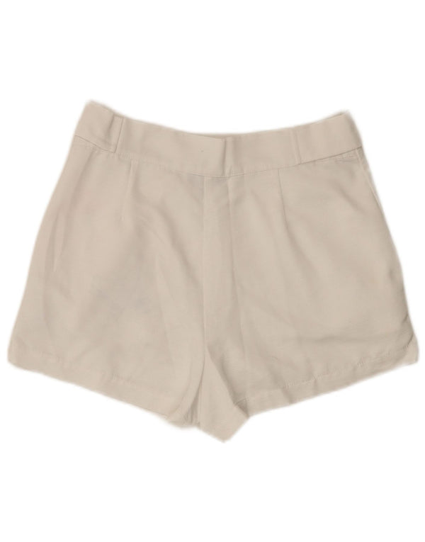 Topshop Womens High Waist Chino Shorts UK 10 Small W28 White Polyester
