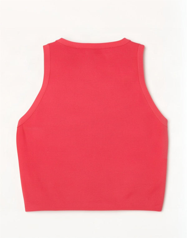Zara Womens Crop Vest Top UK 8 Petite Viscose Rose