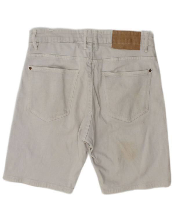 Zara Mens Shorts Denim EU 40 Medium W30 Algodón Beige