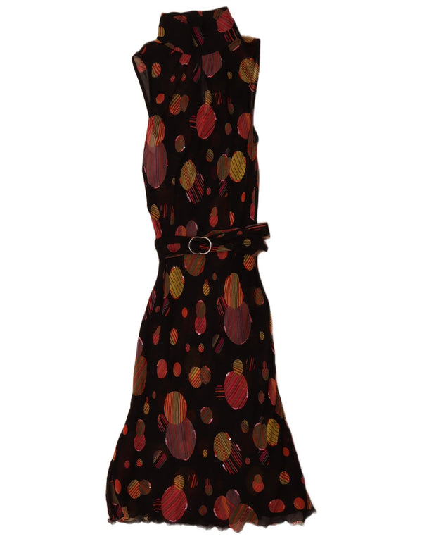 Lazzari Womens Sleeveless Maxi Dress IT 44 Medium Black Polka Dot