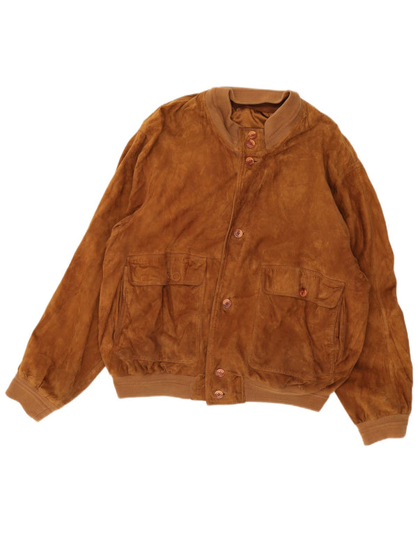 Vintage muška bomber jakna od brušene kože IT 56 3XL smeđa